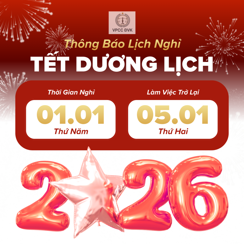 Thông báo lịch nghỉ Tết dương lịch 2026